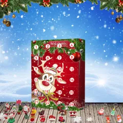 24 Days Christmas Countdown Advent Calendar Surprise Resin Pendant Keychain Ornaments - Christmas Elk - View 1