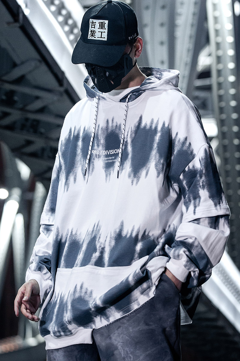 Tie-dye asymmetric hoodie