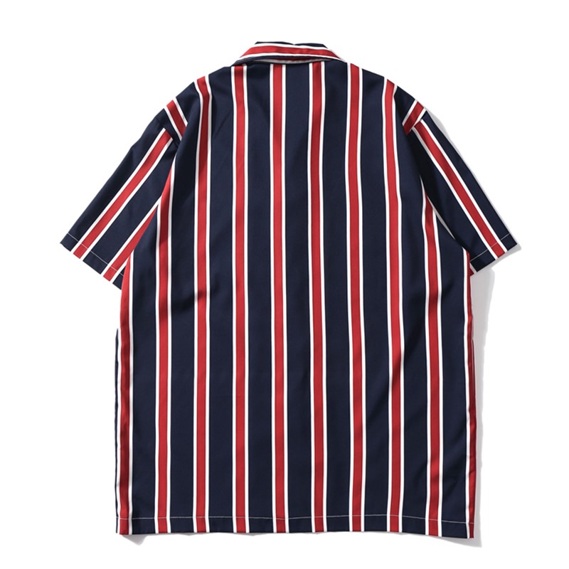 Hawaiian striped couple short sleeve shirt