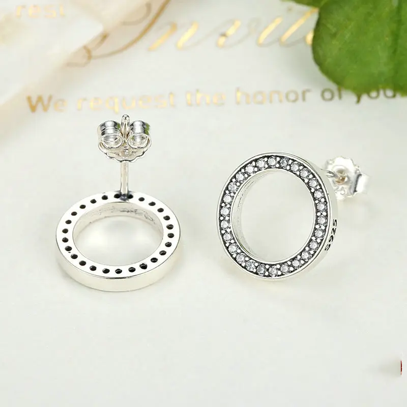 Round sterling silver earrings