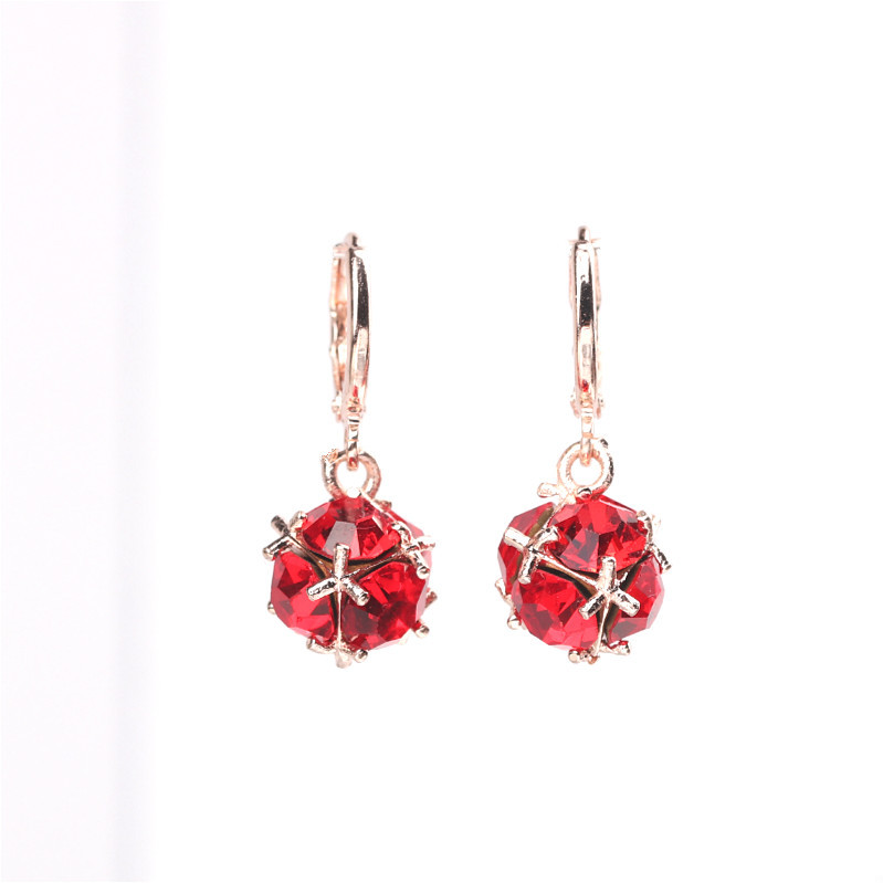 Diamond imitation allergy earrings
