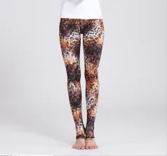 Leopard Print Yoga Pants Slim-Fit Hip Tights - Photo Colour - View 1