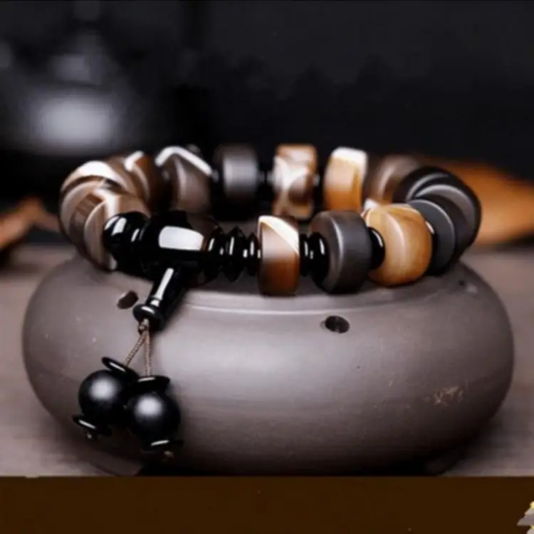 Natural sardonyx men's bracelet