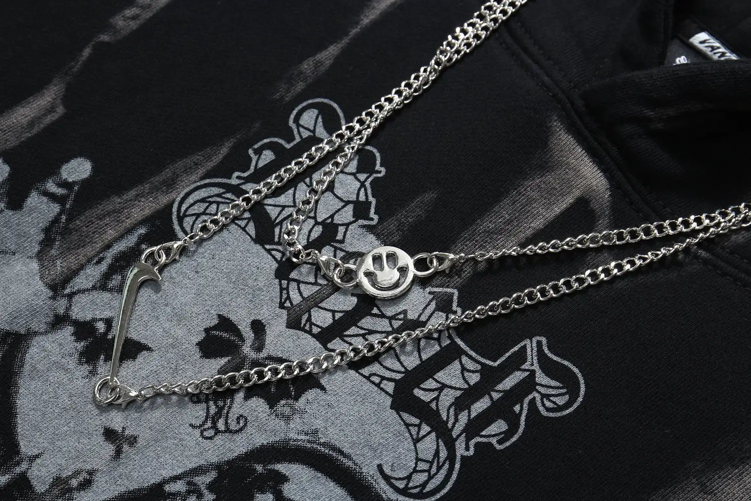 Devil print hooded sweatshirt