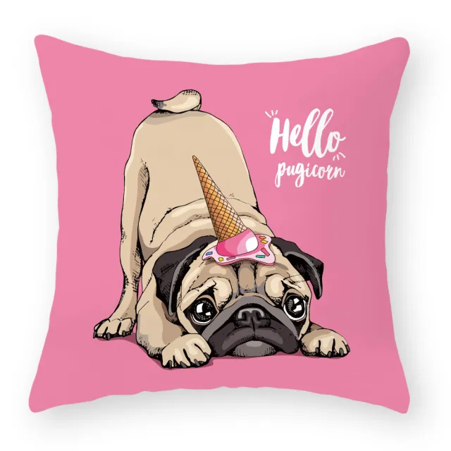 Cartoon dog peach skin hug pillowcase cushion pillowcase car sofa waist 18Style - Shop at LoveMi