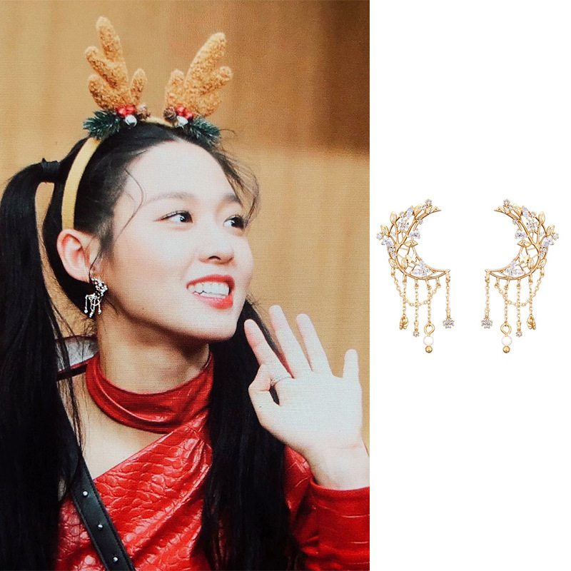 Bow star earrings tassels