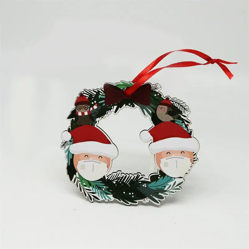 Christmas tree wooden snowman hanging piece - Two People