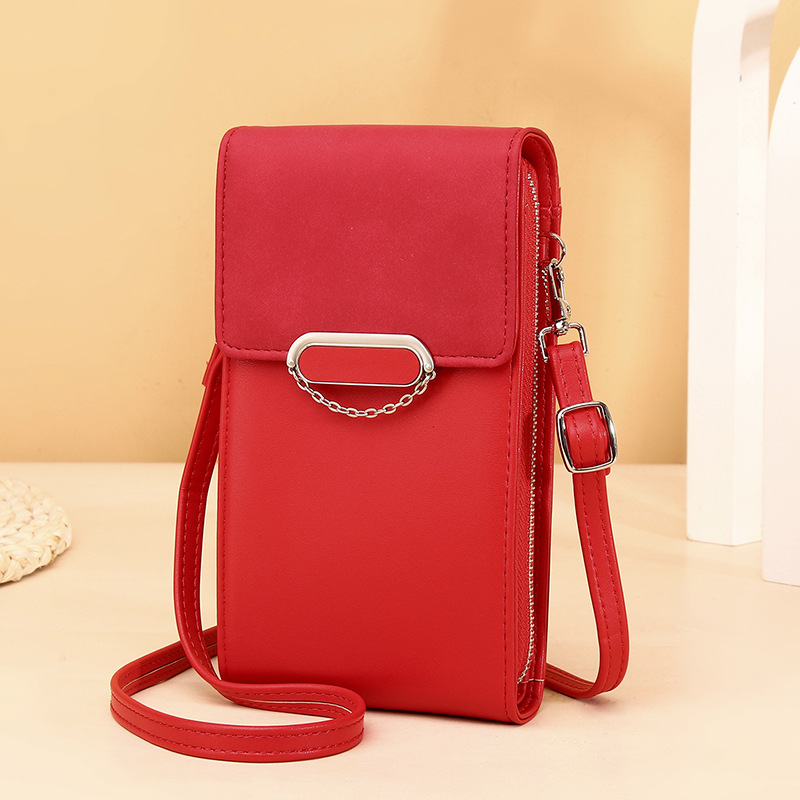 Leather shoulder messenger phone bag Red - Shop at LoveMi