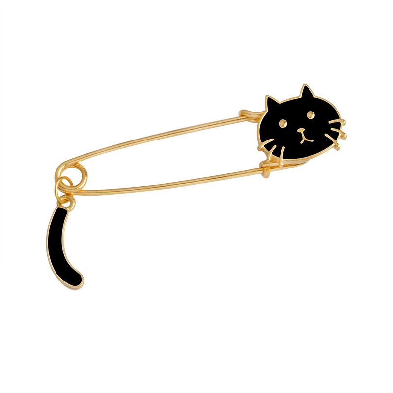 Cute cat pin Black - Shop at LoveMi