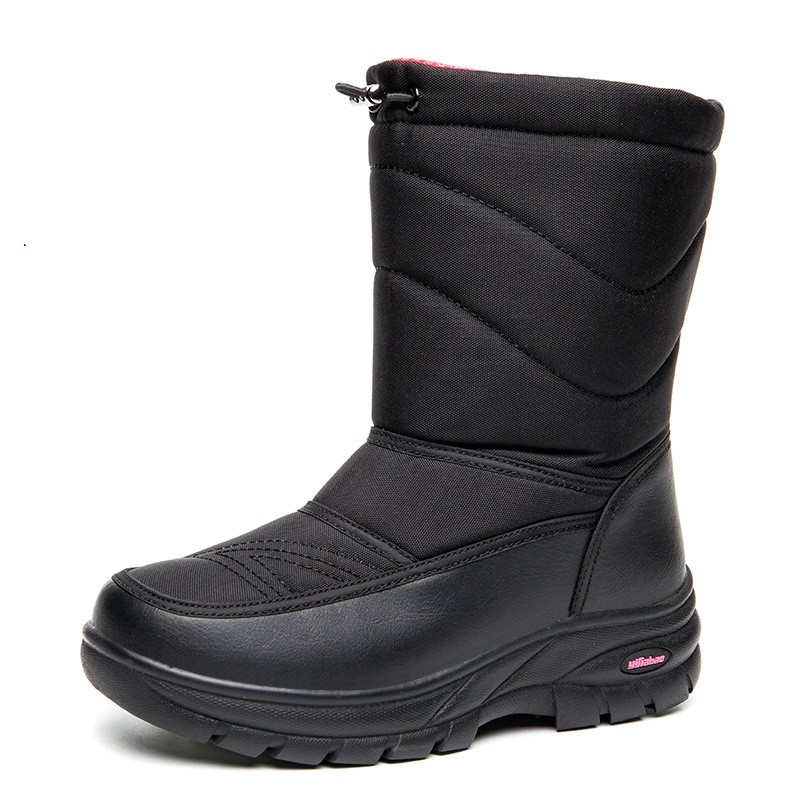 Mid-tube snow boots plus velvet warm boots