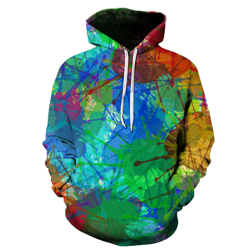 Starry Geometric Print Men's Hooded Sweatshirt