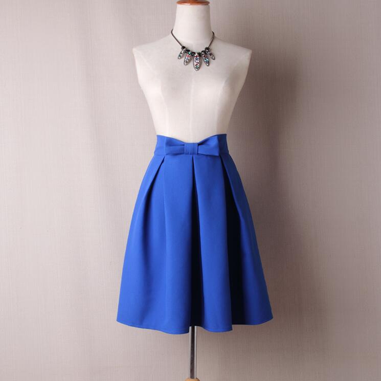 New solid color skirt Blue - Shop at LoveMi