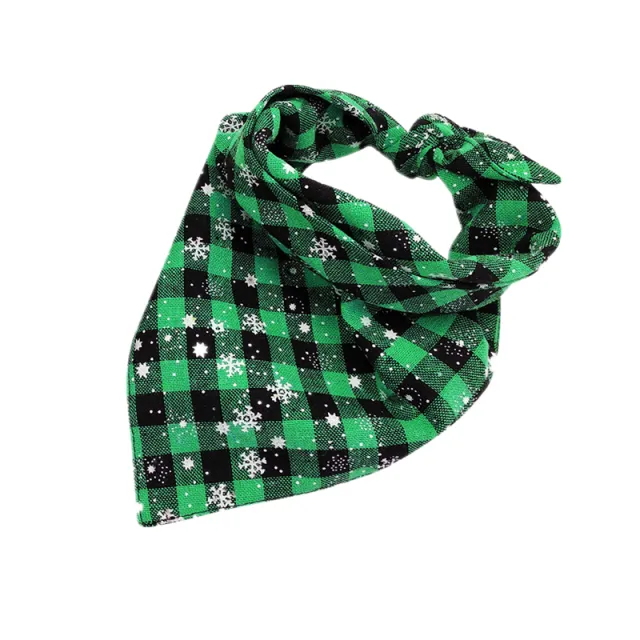 Pet Triangle Christmas Dog Saliva Towel Green Snowflake - Shop at LoveMi
