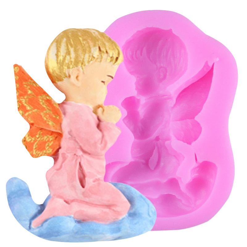 Wishing Angel Boy Handmade Fondant Silicone Mold