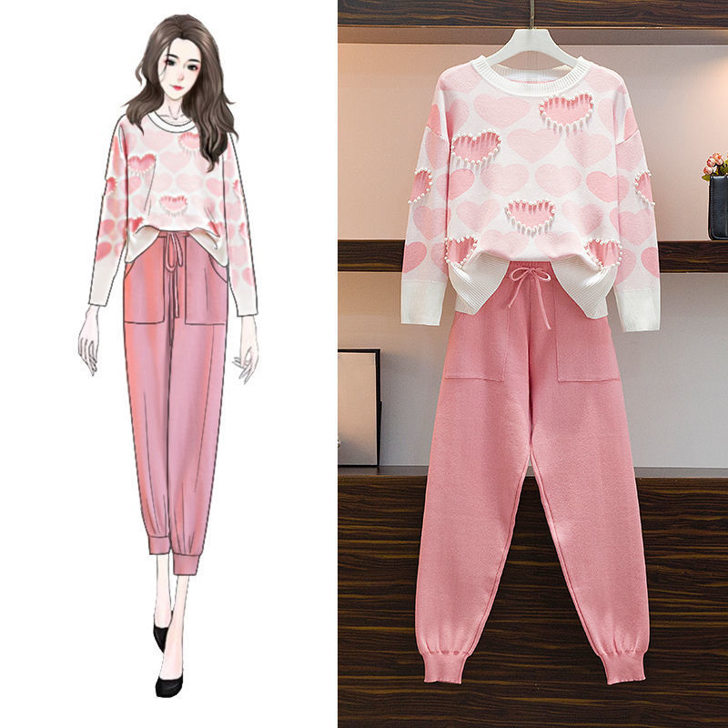 Age-reducing trousers two-piece set
