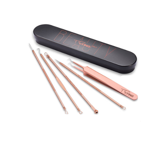 4pcs rose gold 1pcs clip iron box