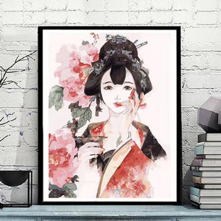 diy digital oil painting landscape flowers