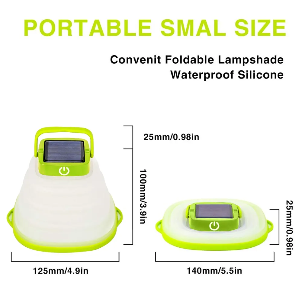 Collapsible Camping Light IP68 Waterproof Solar Foldable Lantern Solar Tent Lighting USB Rechargeable Outdoor Night Tools – image 9