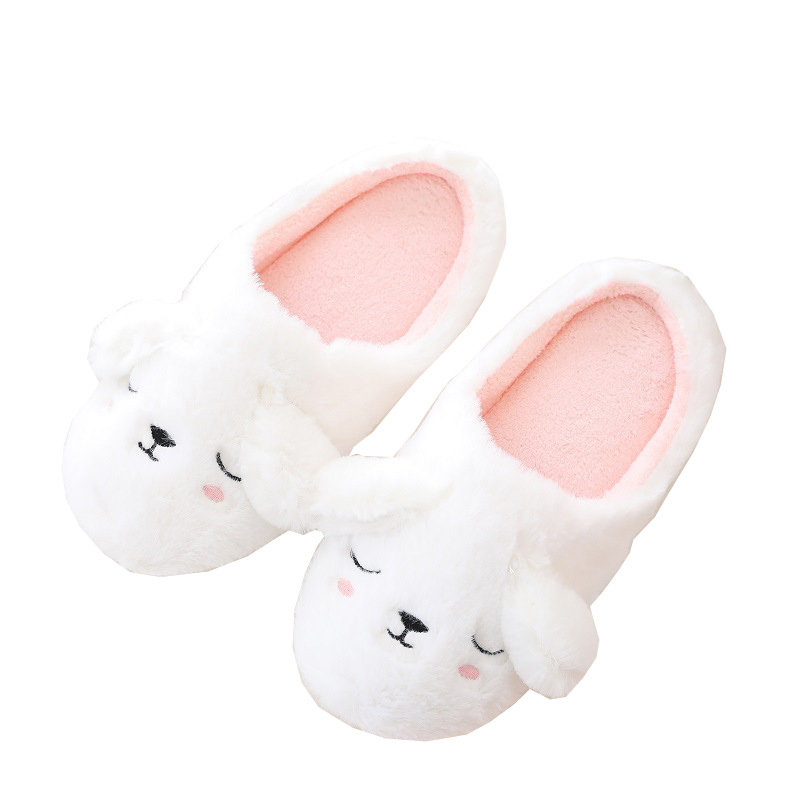 Cartoon autumn winter cotton slippers Pink - Shop at LoveMi