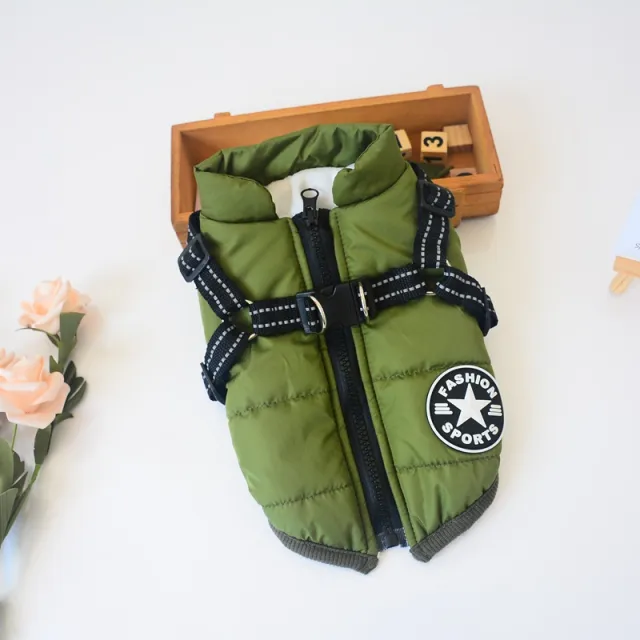 Pet Dog Clothes For Small Dogs Winter Warm Dog Hooded Coat Jackets Chihuahua Pug Outfits Puppy Cat Clothing Green - Shop at LoveMi