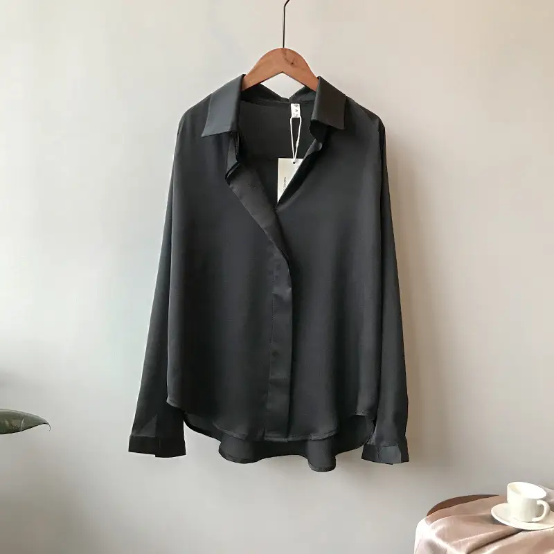 Loose satin shirt