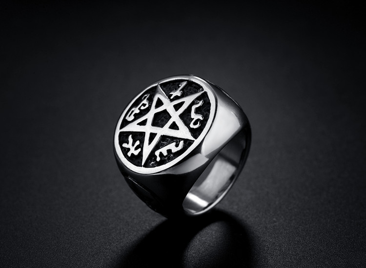 Five-star men's titanium steel ring