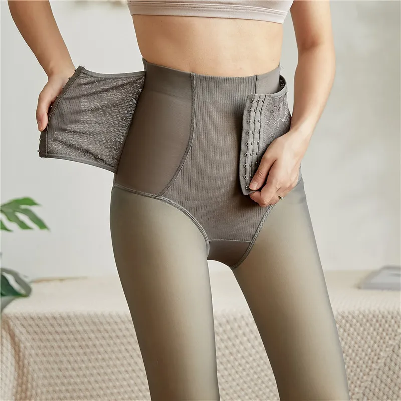 Bare legs plus velvet thickened bottoming pantyhose - Grey