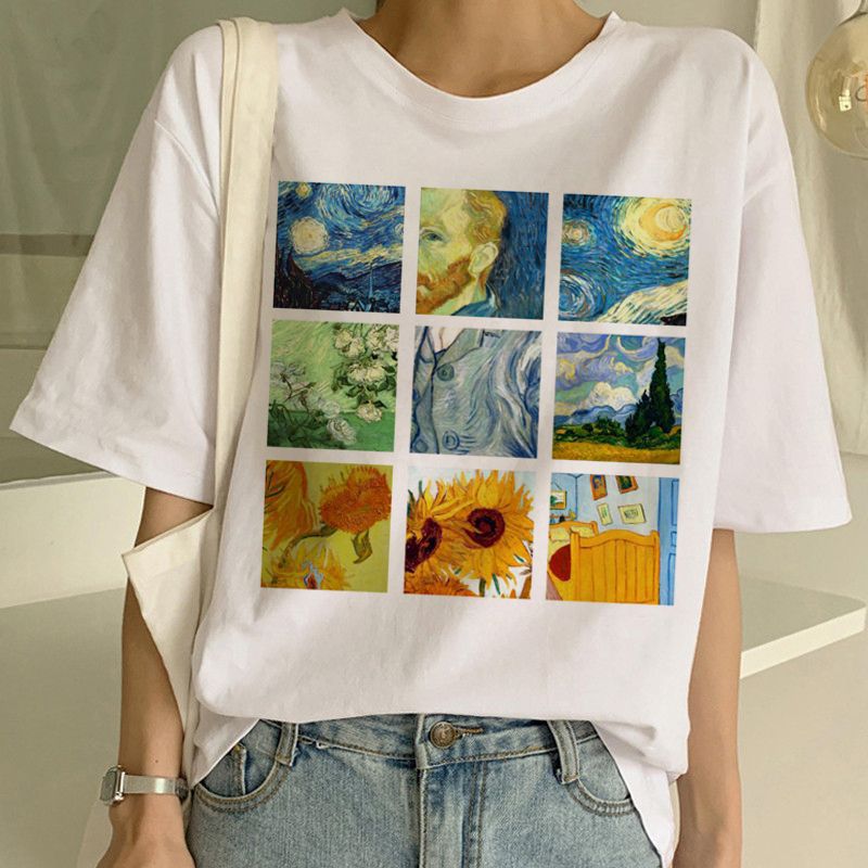 Van Gogh oil painting print T-shirt