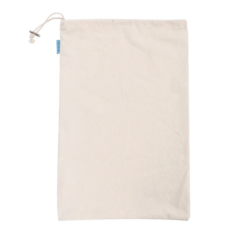Cotton Drawstring Bag Safe Store Foods Bag Multi-Purpose Fruit Vegetable Rice Bread Shopping Bag - L-Q10Pcs
