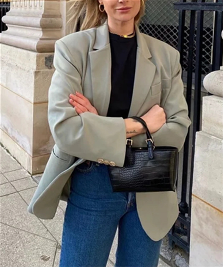 Single Breasted Casual Long Sleeve Jacket