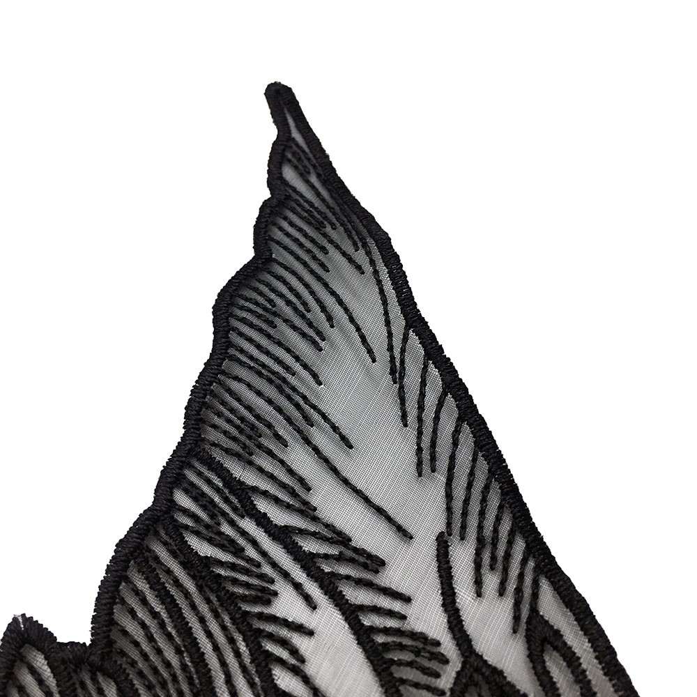 Black dress organza embroidery applique