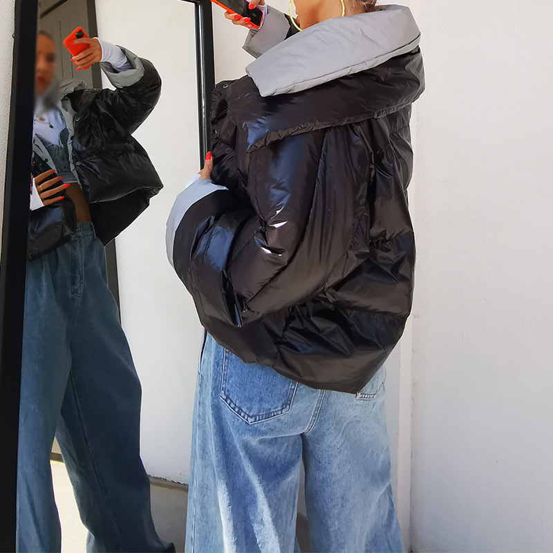 Collared collared collared spliced short coat