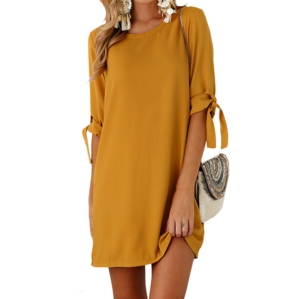 Three-quarter sleeve dress