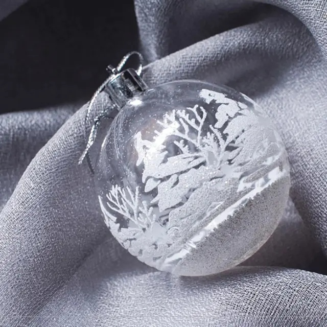 Christmas ball boxed painted ball ornament set hanging Transparent 8Cm - Shop at LoveMi
