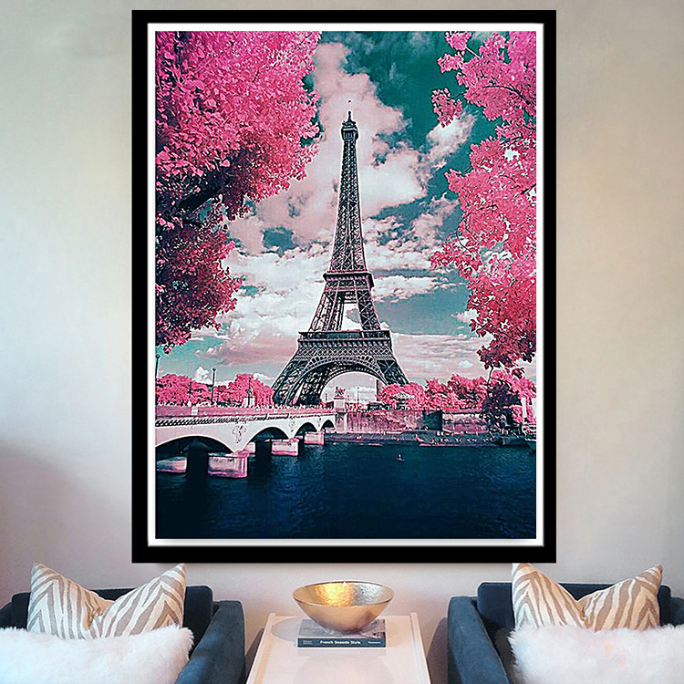 Eiffel Tower full of diamonds diy cross stitch