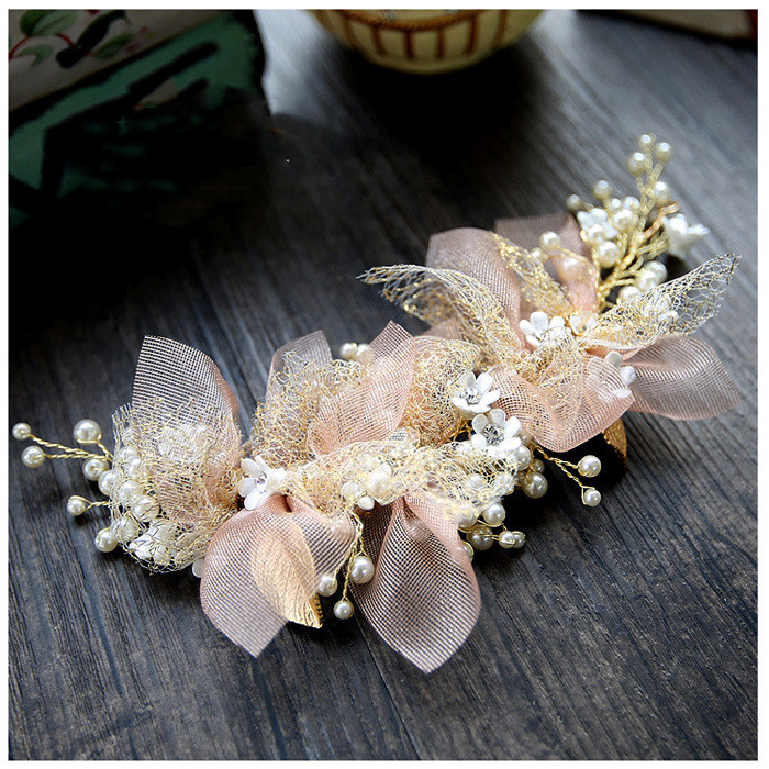 Tulle Flower Bride Headdress Fairy Beauty Bride Hair Wedding