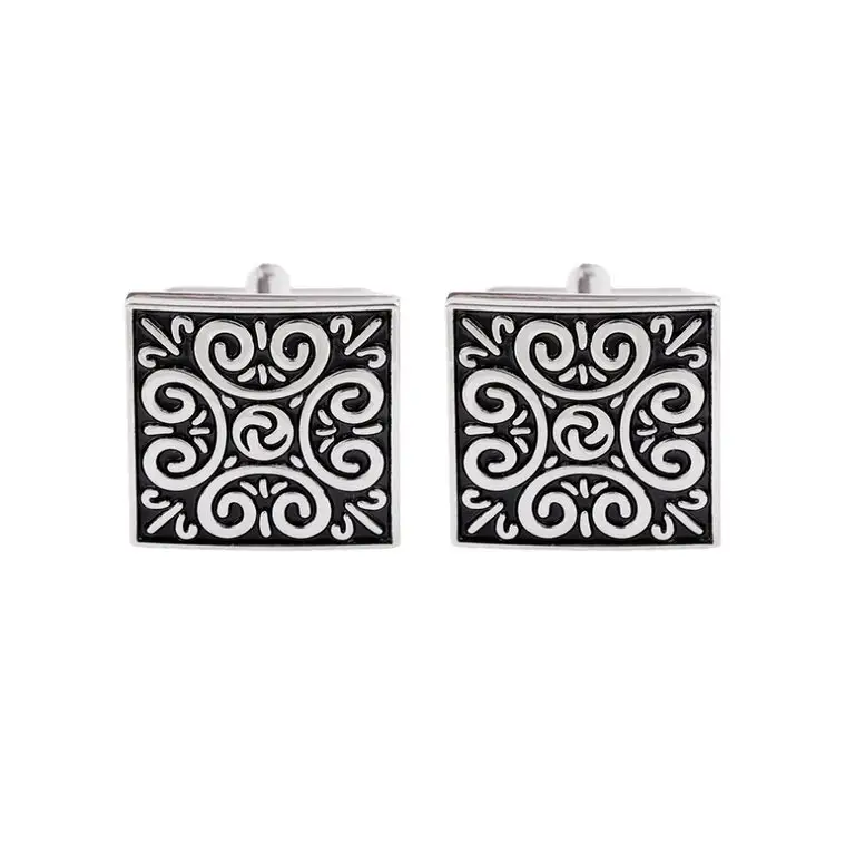 Vintage Pattern Paint Color French Shirt Men's Cufflinks Cuffs