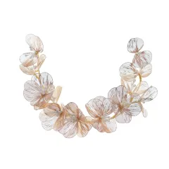 Handmade gold silk petal headband - Hs J6123 Gold - View 1