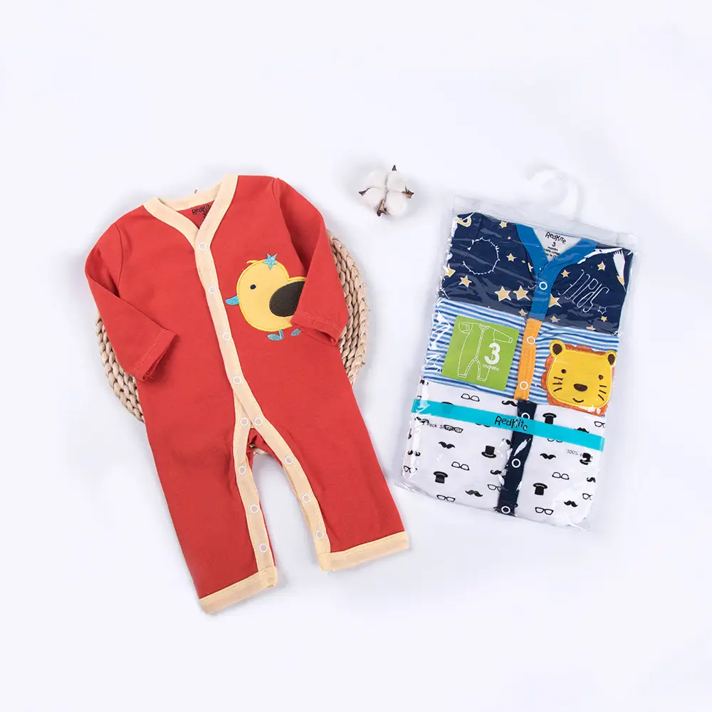 Newborn Long-sleeved Overalls Three-piece Cotton