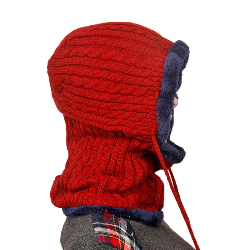 Ladies plus fleece winter ear protection wool hat