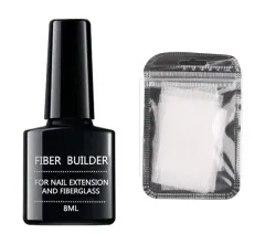Fibre extension rubber reinforcement repair nail polish - Entended Glue+10 Pieces - View 1