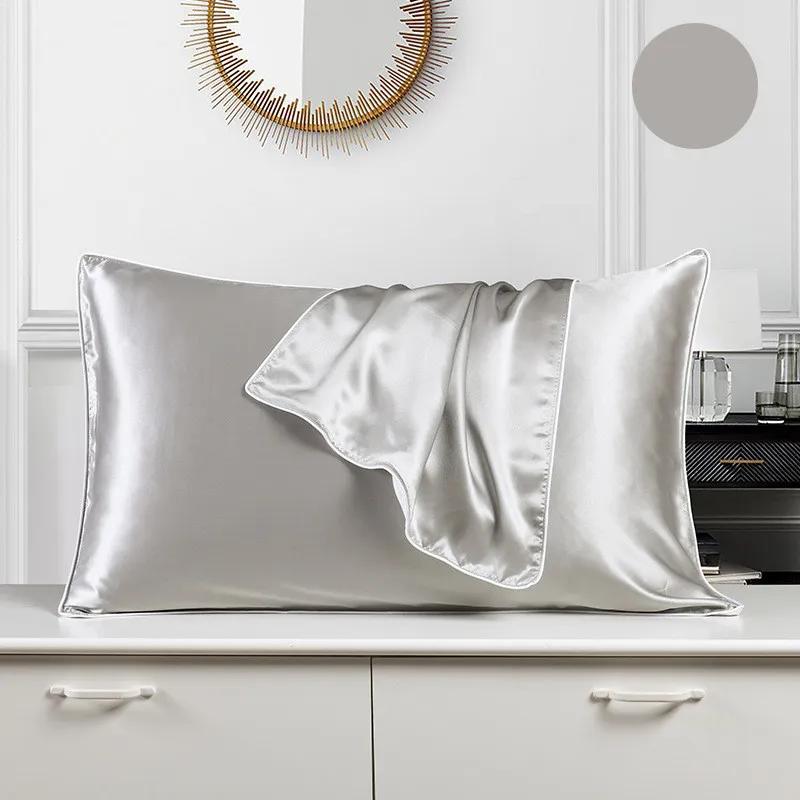 Single large ice silk pillowcase - Moonlight Silver