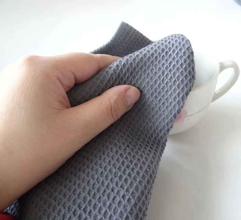 Cotton Home Kitchen Plain Fabric Tea Towel - Light Grey