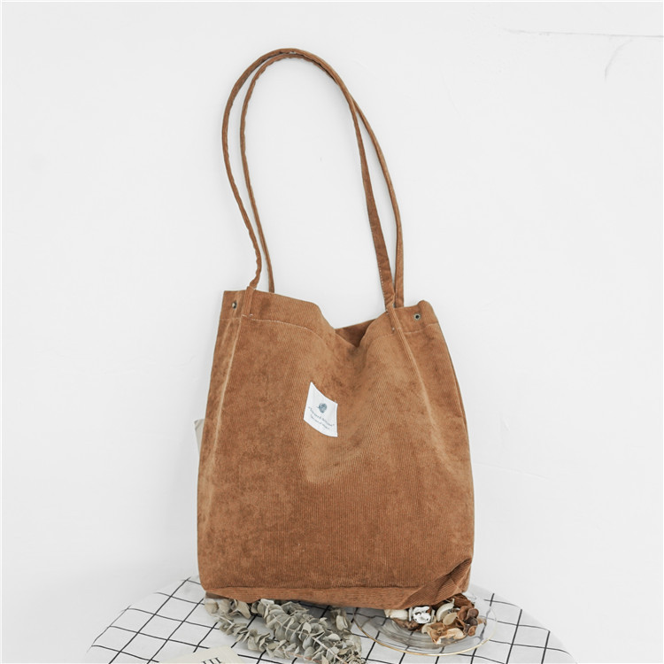 Corduroy Snap Button Canvas Women's Bag