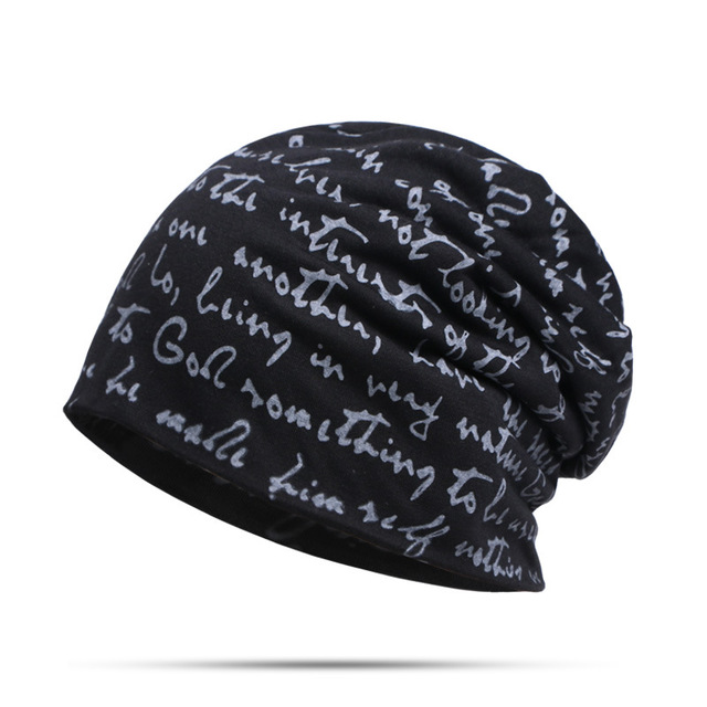 English alphabet beanie hat · Black