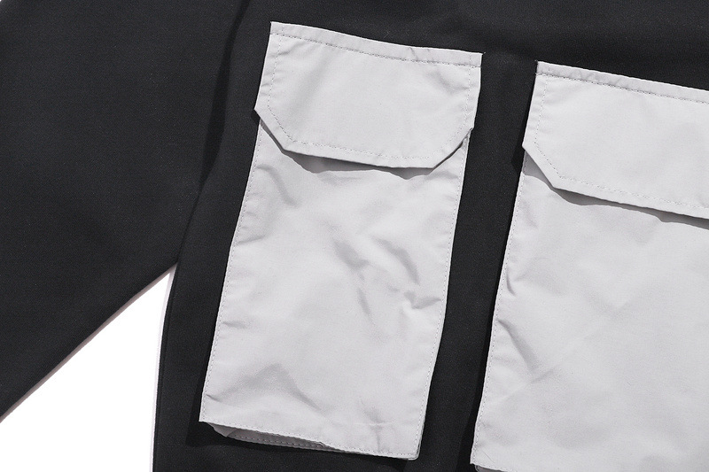 Multi-pocket stitching loose terry sweater