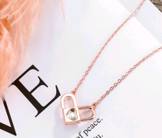 Life lock love sterling silver S925 rotary lock necklace creative necklace