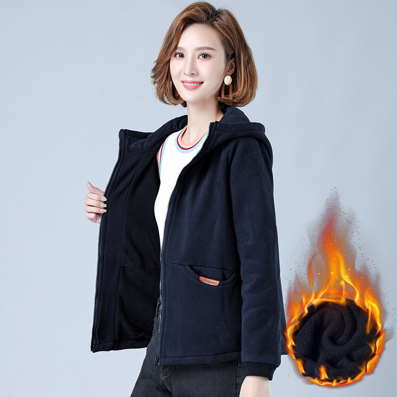 Thicken plus fleece ladies jacket