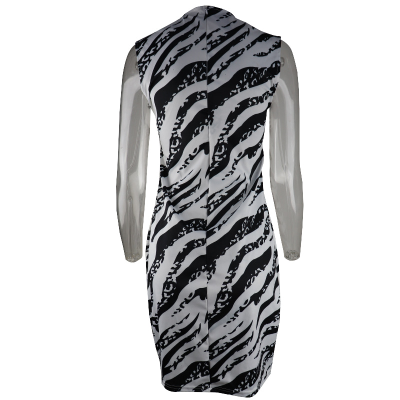 Sleeveless Zebra Print Dress