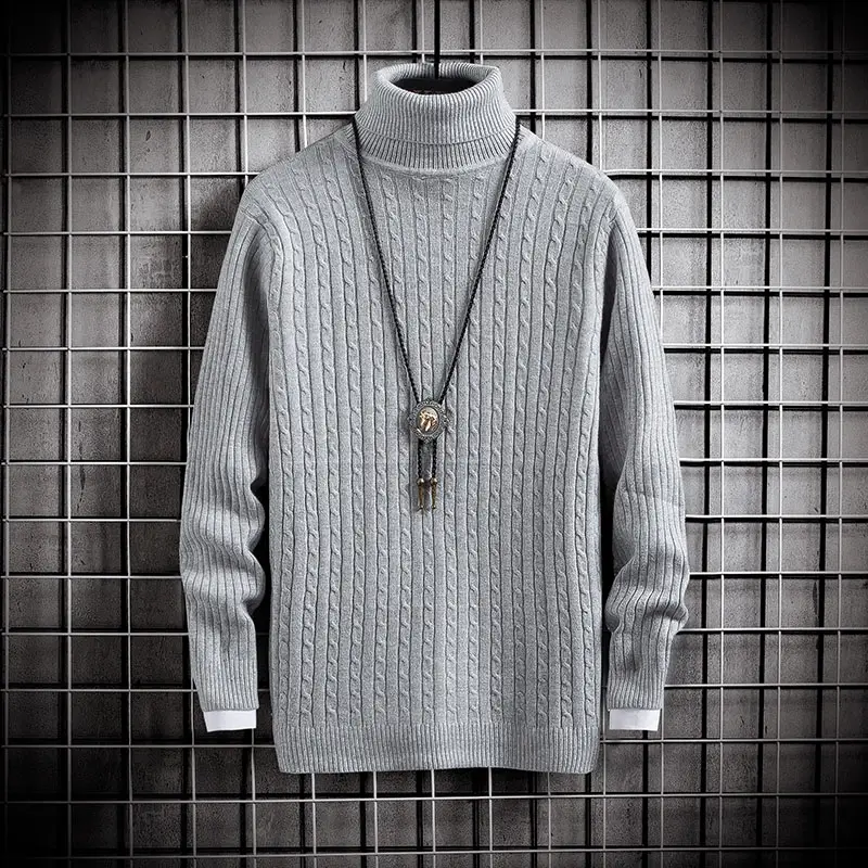 Top Winter Turtleneck Solid Color Slim Sweater Pullover